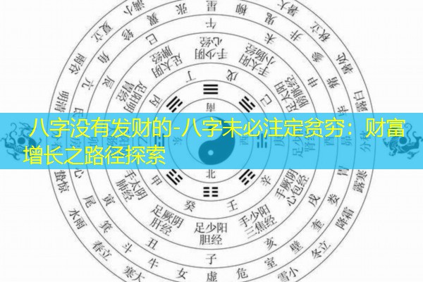  八字没有发财的-八字未必注定贫穷：财富增长之路径探索