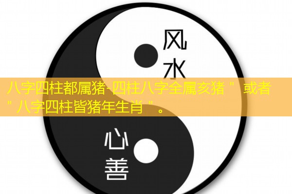  八字四柱都属猪-四柱八字全属亥猪＂ 或者 ＂八字四柱皆猪年生肖＂。